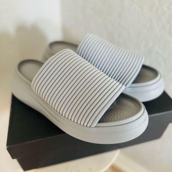 Rag‎ & Bone Brixley Knit Slide Sandal, Gray/Blue, Size 10 (Euro 40), NWT - Picture 1 of 16